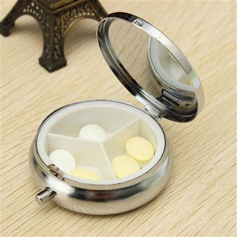 small round metal pill box|dollar store metal pill containers.